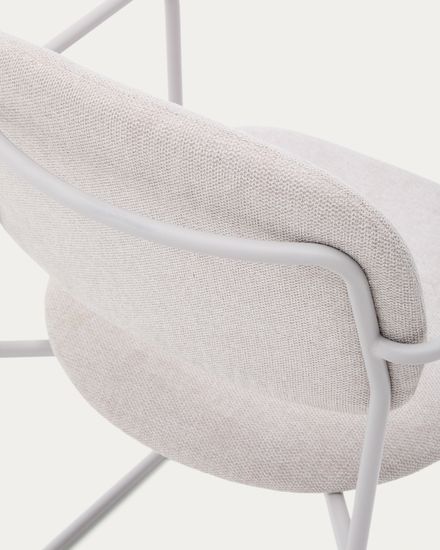 Стул Meli из бежевого шенилла с бежевой металлической структурой Испания la Forma