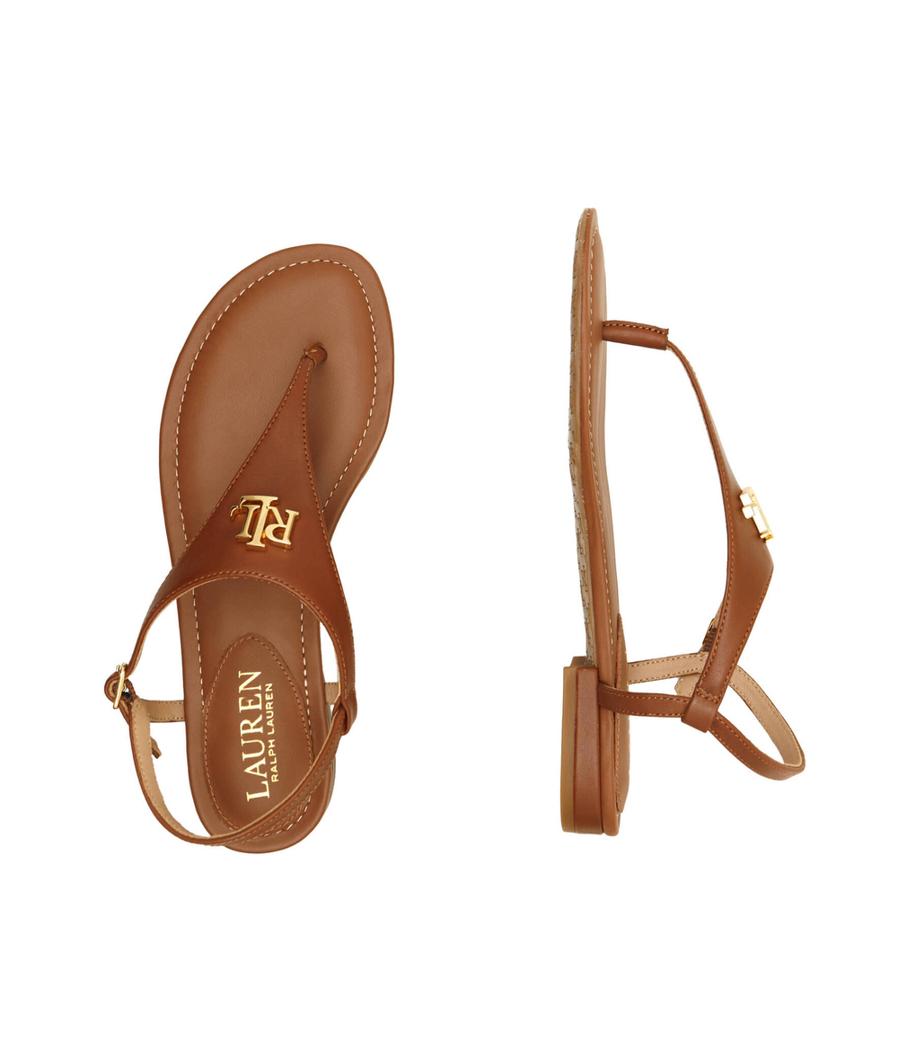 Кожаные босоножки LAUREN RALPH LAUREN - коричневый(802940593)