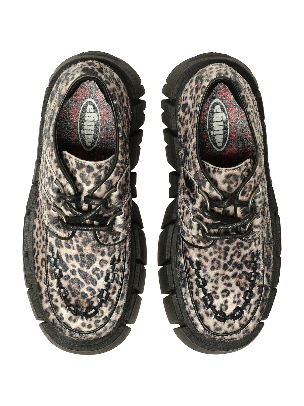 Женские Ботинки Leopard Faux Fur Creepers