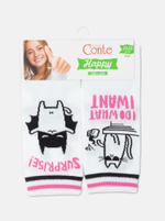 CONTE Хлопковые носки HAPPY c рисунками "cat & surprise"