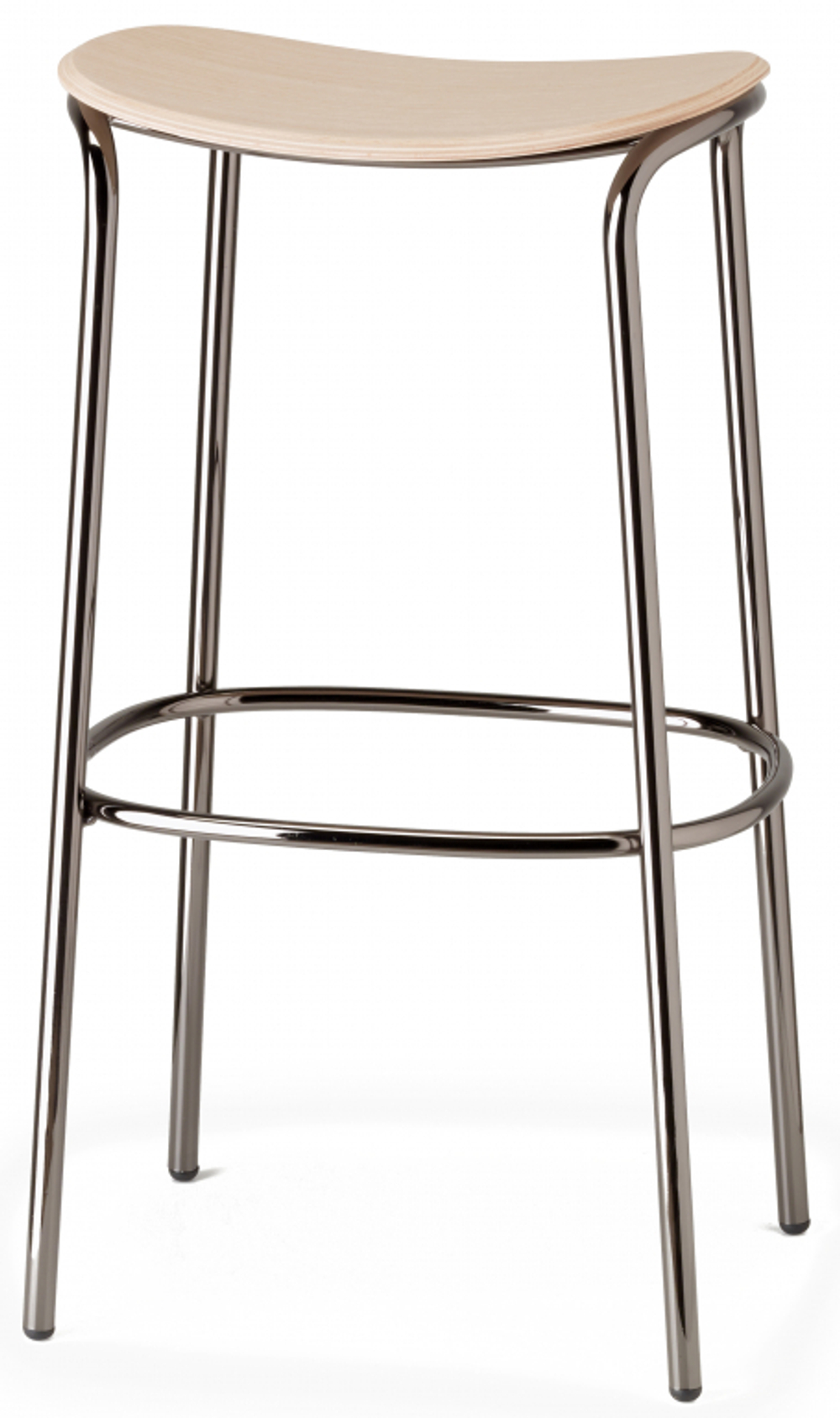 Табурет деревянный полубарный Scab Design Trick Wood, черный глянцевый никель, натуральный дуб