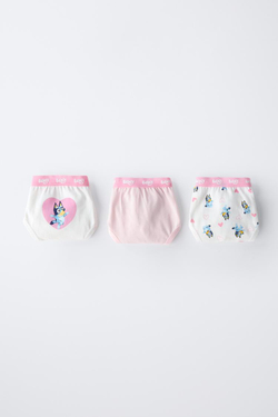 ZARA НАБОР ИЗ ТРЕХ ТРУСОВ С ПРИНТАМИ «БЛУИ» © LUDO STUDIO, РОЗОВЫЙ
