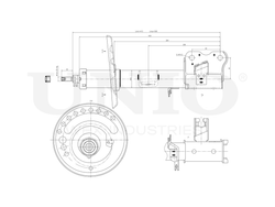 Амортизатор газовый передней подвески левый UNIO SAB-10353