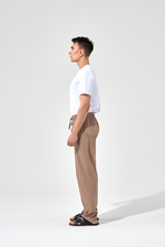 Брюки прямые со шнурком, унисекс, цвет мокко