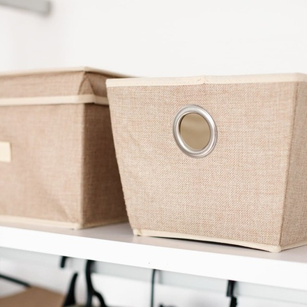 Короб для хранения "Лен" Д330 Ш250 В180, песочный