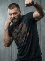 Футболка спортивная хлопковая мужская черная LEGENDA Герб