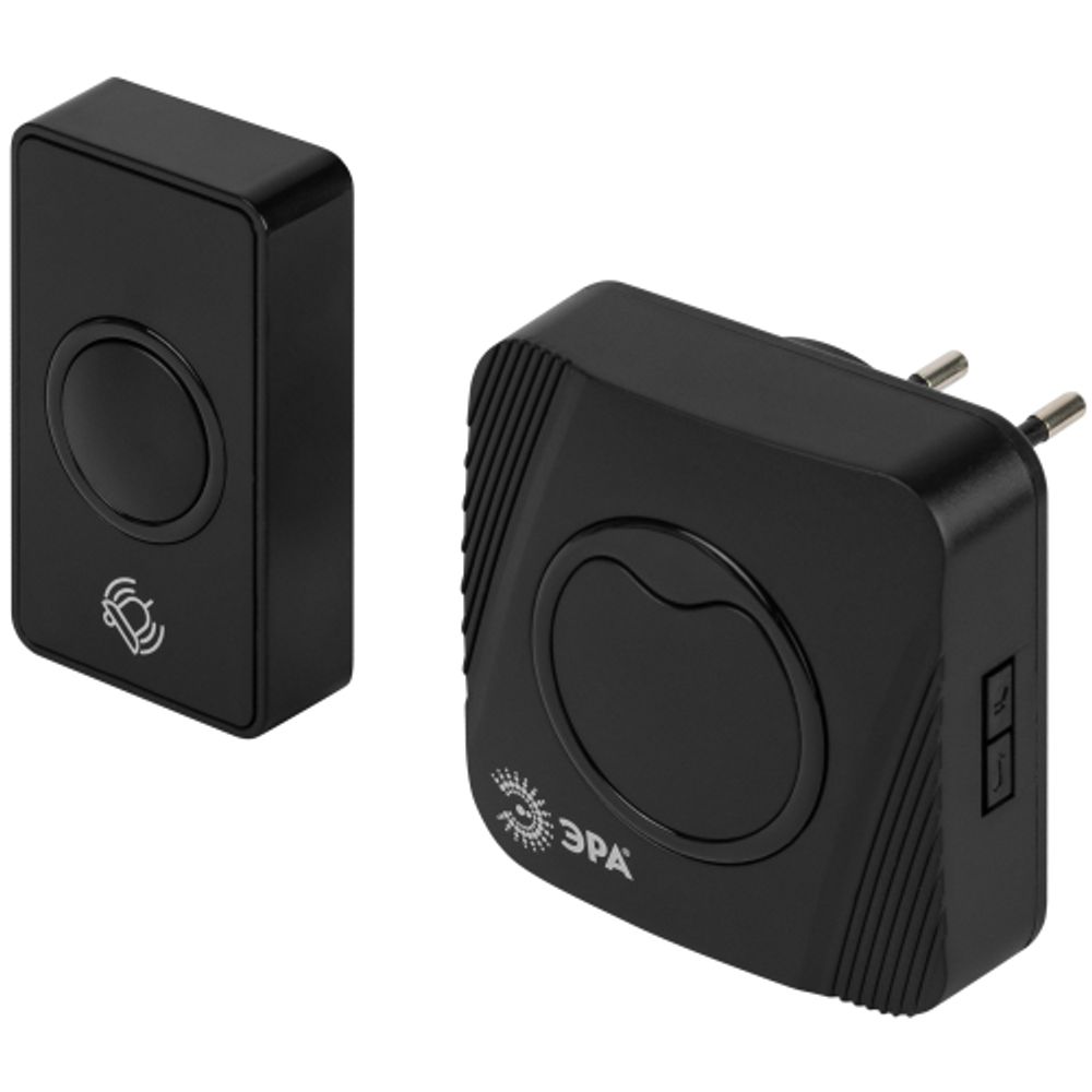 Звонок дверной ЭРА POLYCOLOR C101 беспроводной RGB подсветка от сети чёрный 36 мелодий | Электрозвонки беспроводные