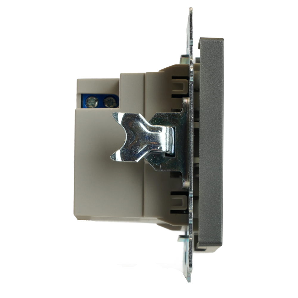 Розетка 2-местная USB + type C (механизм), 250В, 3А, max 20W, серия Катрин, графит, GLS10-7116-06 50052