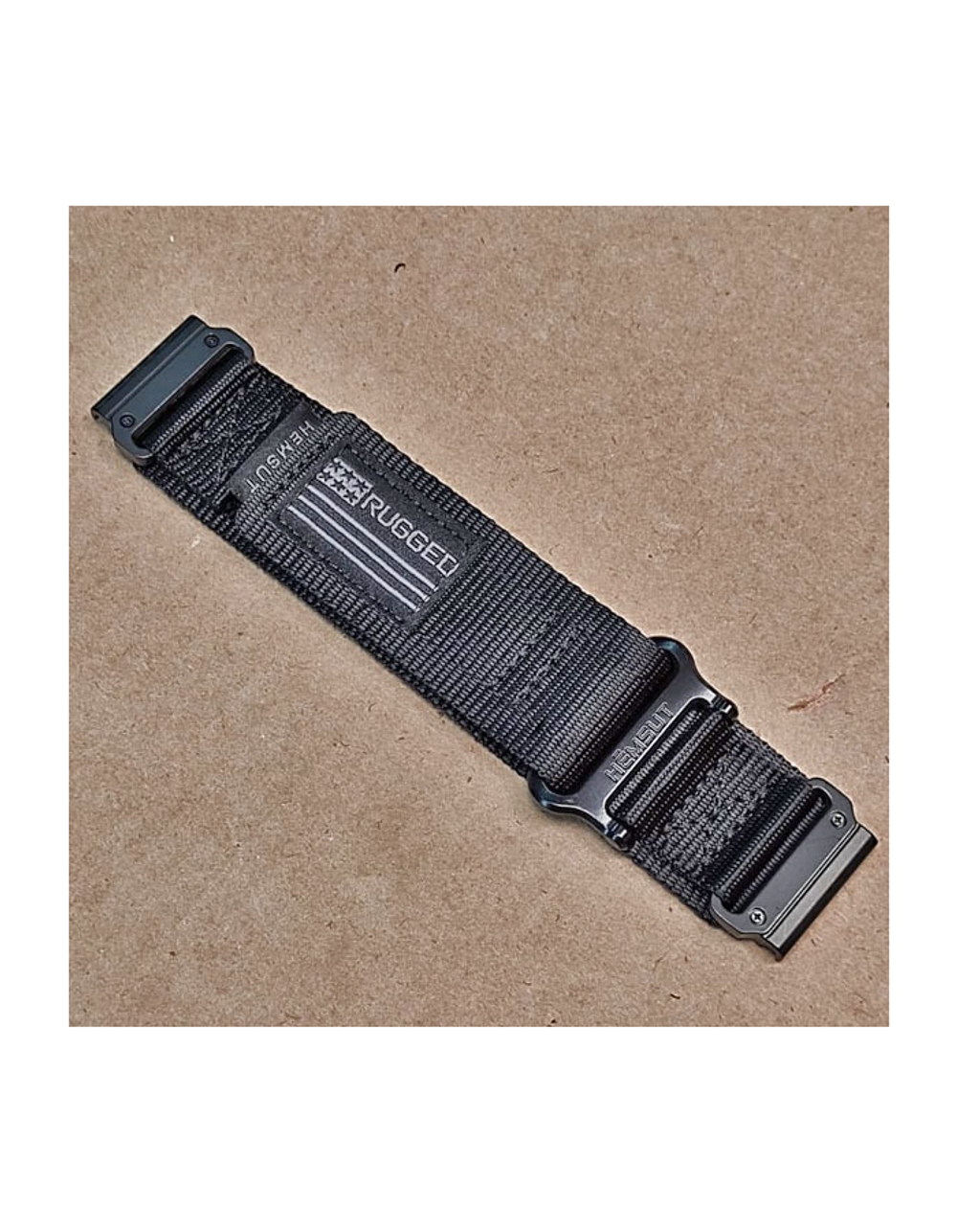 Нейлоновый ремешок Hemsut Rugged 26 мм для Garmin Fenix 7x 6x 5x, Tactix 7 Delta, Enduro 2, Instinct 2X (Черный)