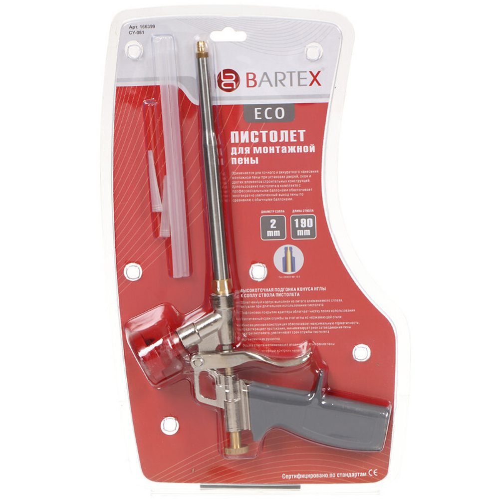 Пистолет для монтажной пены, тефлоновый адаптер, Bartex, Eco, CY-081, шт