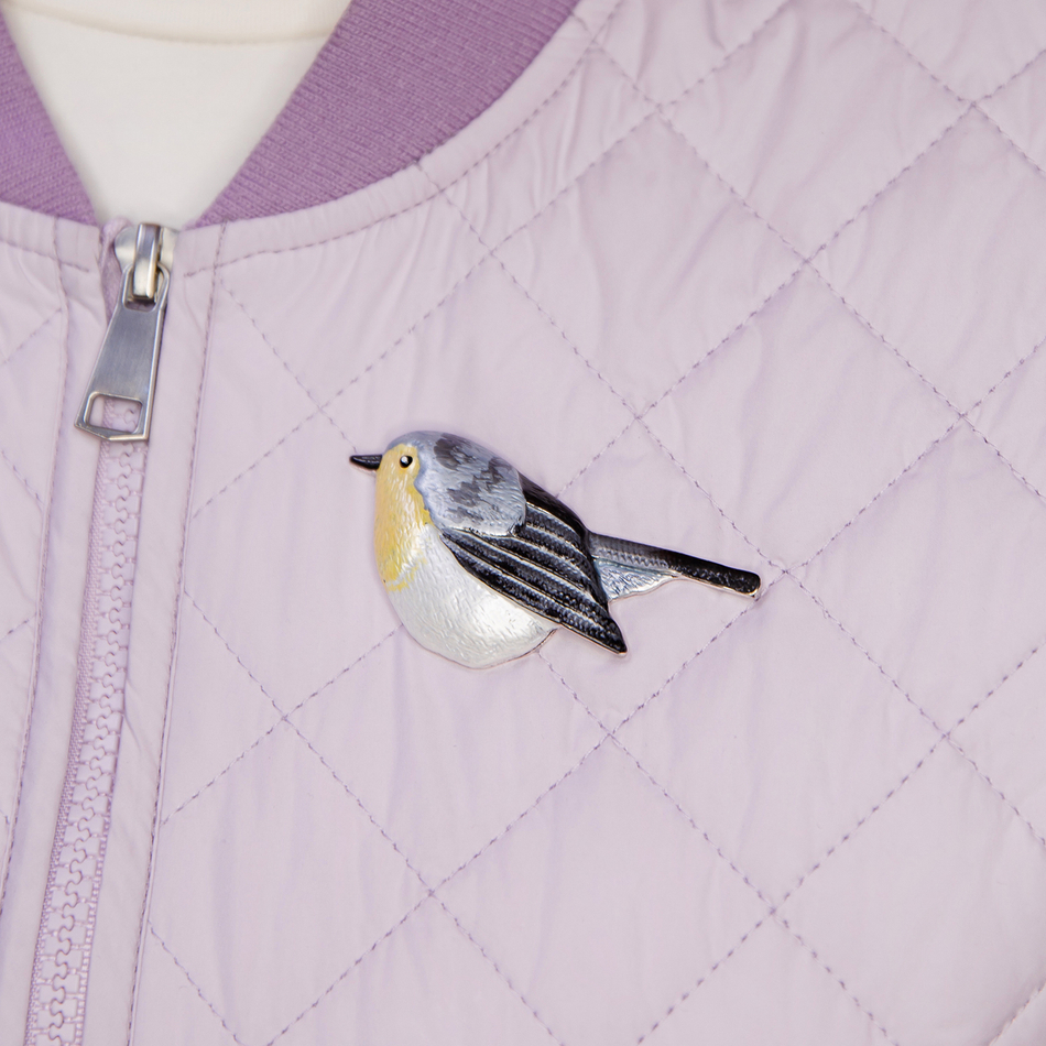 Брошь Shadore Птичка XZ1241.2 BW/S