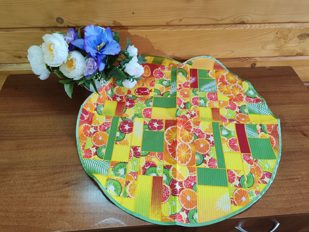 Полотенце кухонное, круглое, 2 шт, вафельное полотно