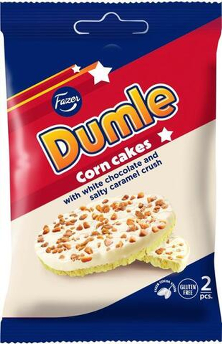 "Dumle" Хлебцы кукурузные с белым шоколадом и хрустящей карамельной крошкой 33г