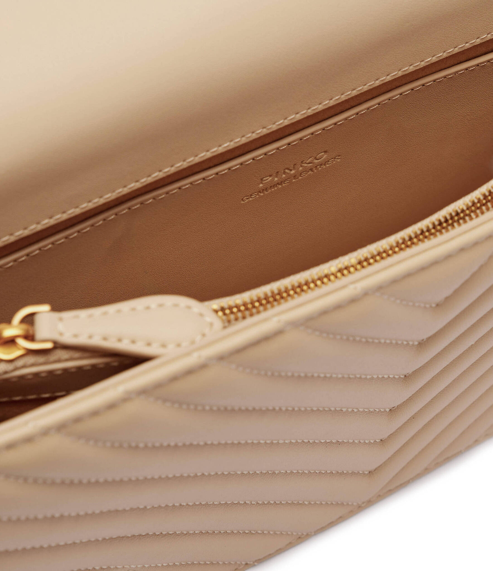 Skórzana наплечная сумка LOVE CLICK CLASSIC SHEEP NAPPA Pinko - бежевый(100063 A0GK)