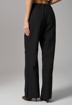 Брюки прямые с кнопками черные