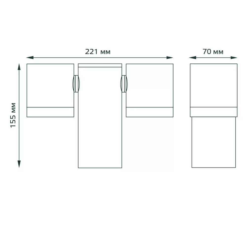 Св-к Gauss Садово-парковый Sonata настен.архитект, 35W 2*GU10, 221*155*70mm,170-240V/50HZ IP54 GD152