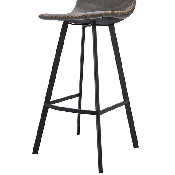 Полубарный стул Netro 66 см, серый на черных металлических ножках | Купить в Hallberg.ru