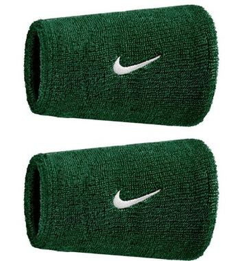 Теннисные напульсники Nike Swoosh Double-Wide 2P - gorge green/white