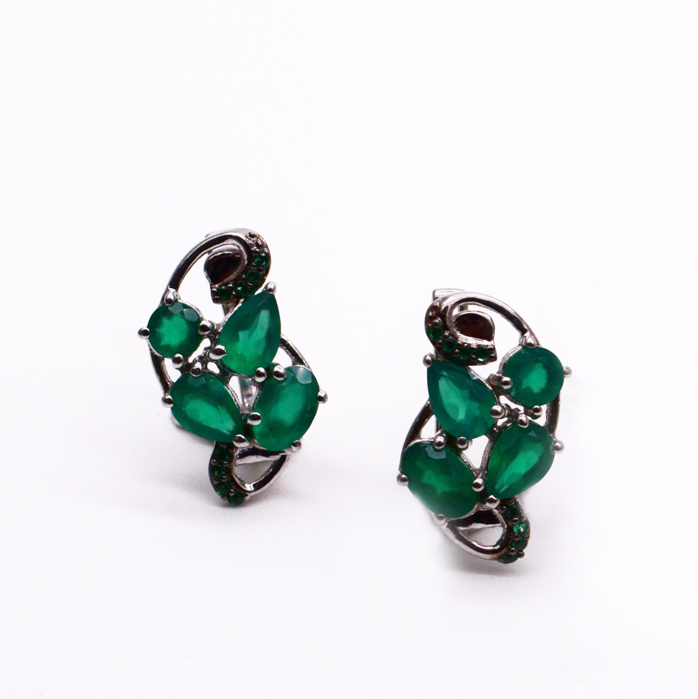 Серьги Цветок Серебра