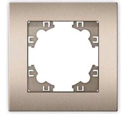 Рамка одноместная горизонтальная "UNIVersal" серия "Афина" шампань (еврослот) (HU2311)