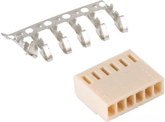 Разъём HU-06 2,54мм / 1375820-6TE / H2510-06PYC000R / DS1070-6F / L-KLS1-2.54-06-H