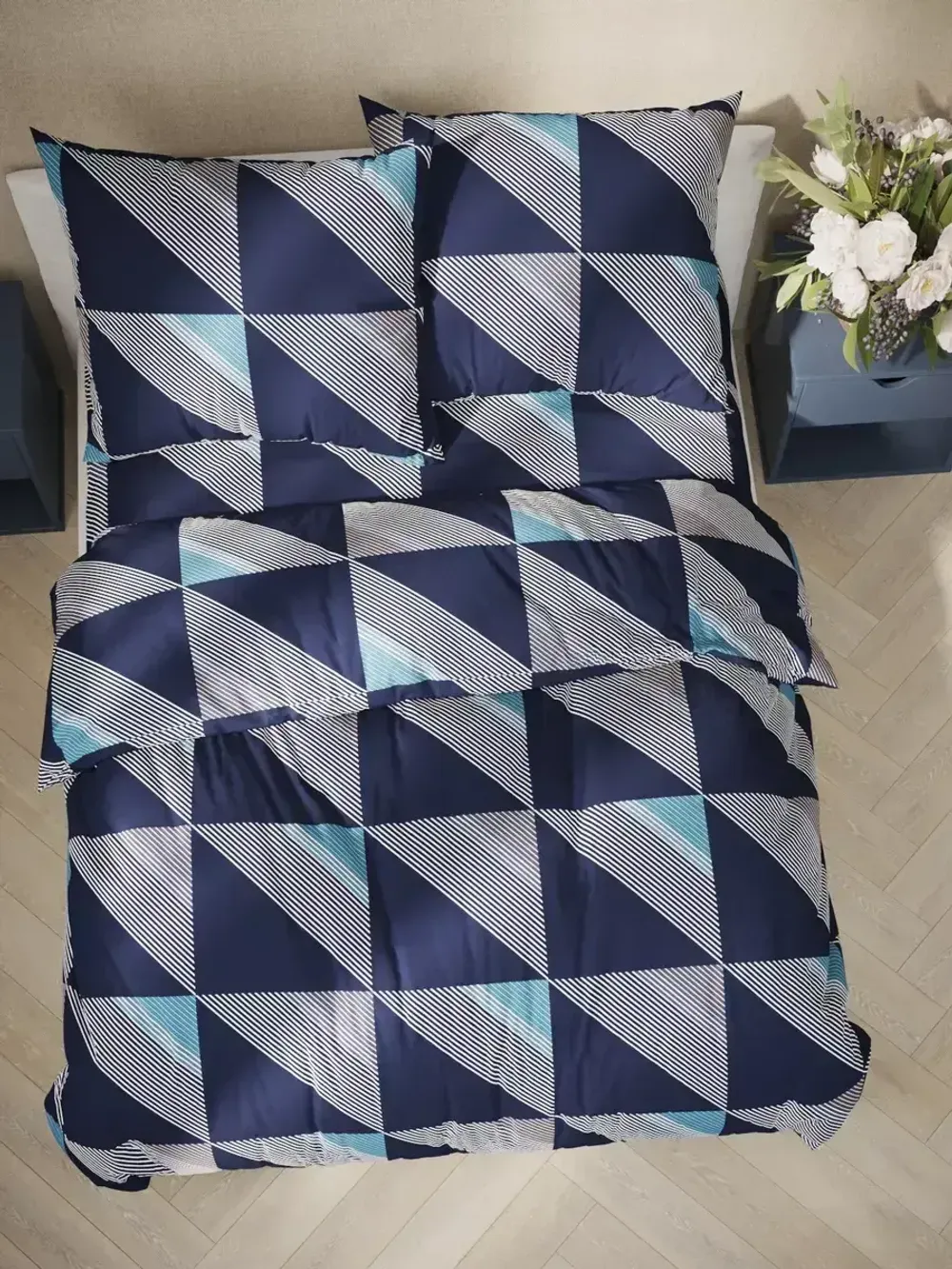 Наволочка комплект 2шт бязь Сказка "Диагональ" 50x70 см на молнии