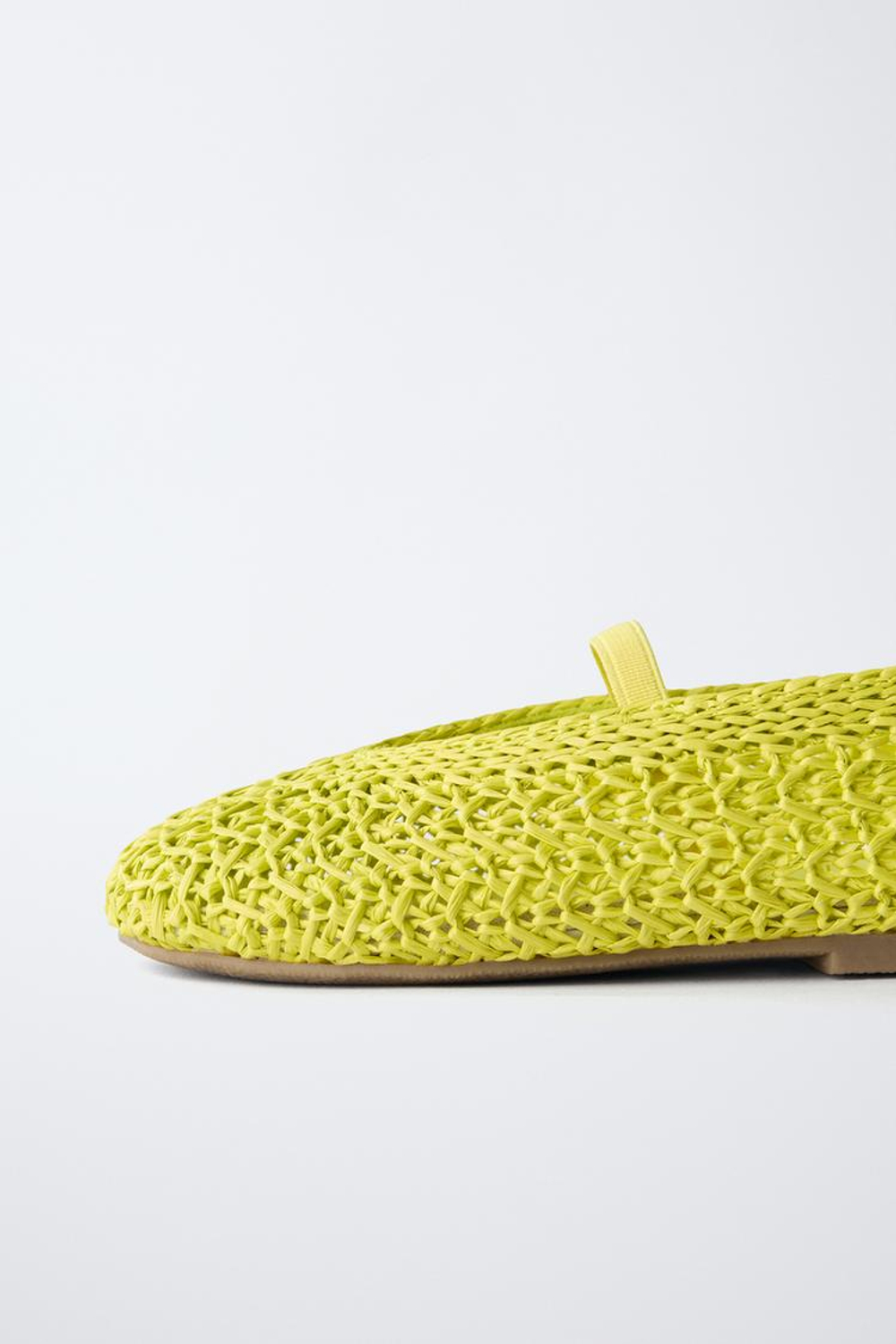 ZARA ПЛЕТЕНЫЕ БАЛЕТКИ, ЖЕЛТЫЙ