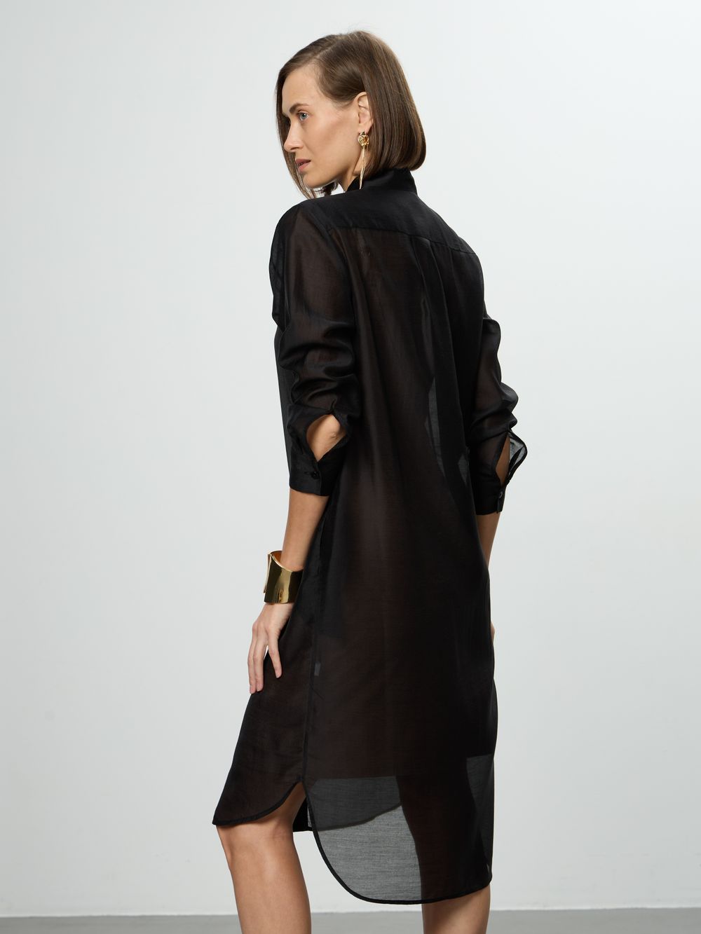 Платье Леон черный шифон