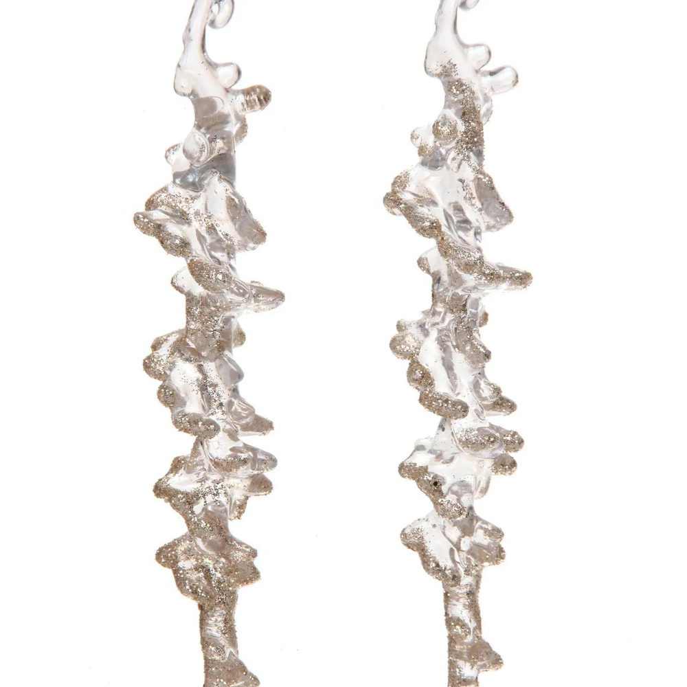 Подвеска «Кристальная сосулька» 26 см (набор 2 шт), Шампань