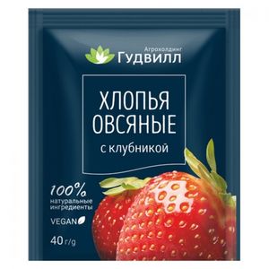 ХЛОПЬЯ ГУДВИЛЛ ОВСЯНЫЕ С КЛУБНИКОЙ 40ГР