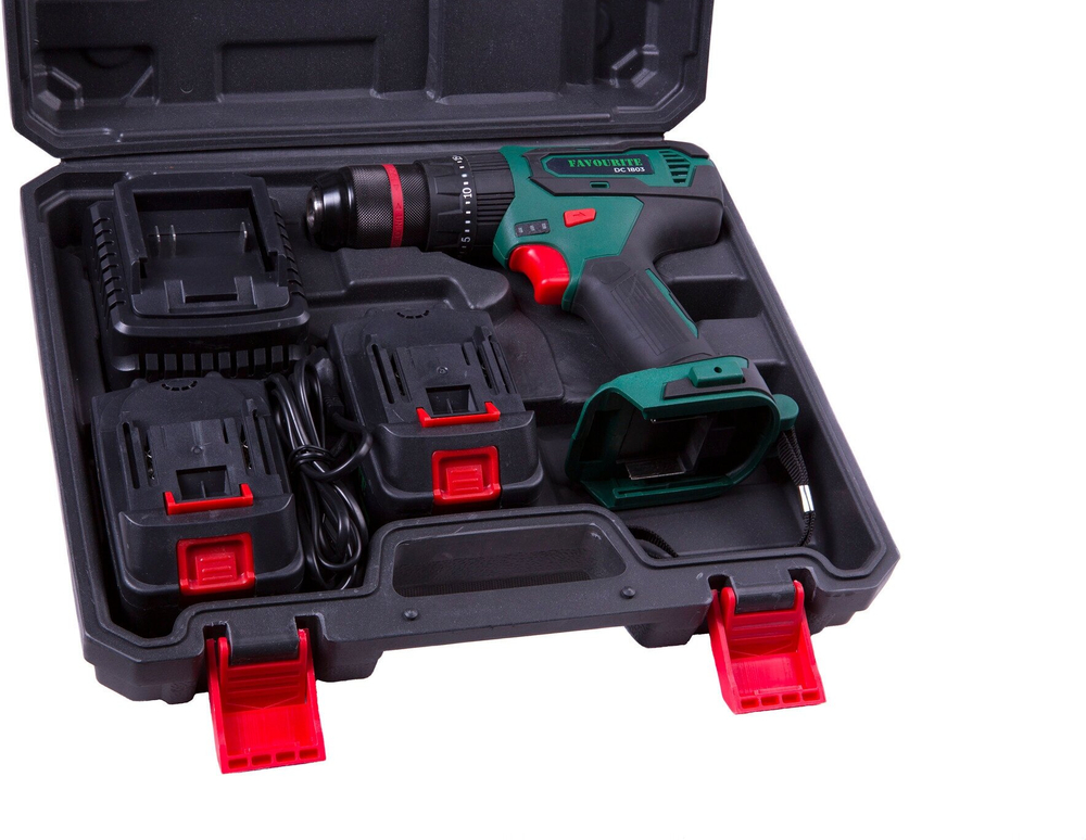 Аккумуляторная ударная дрель-шуруповерт FAVOURITE DC 1803