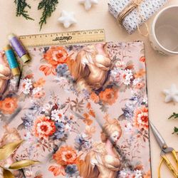 Ткань премиум атлас осенние мелодии