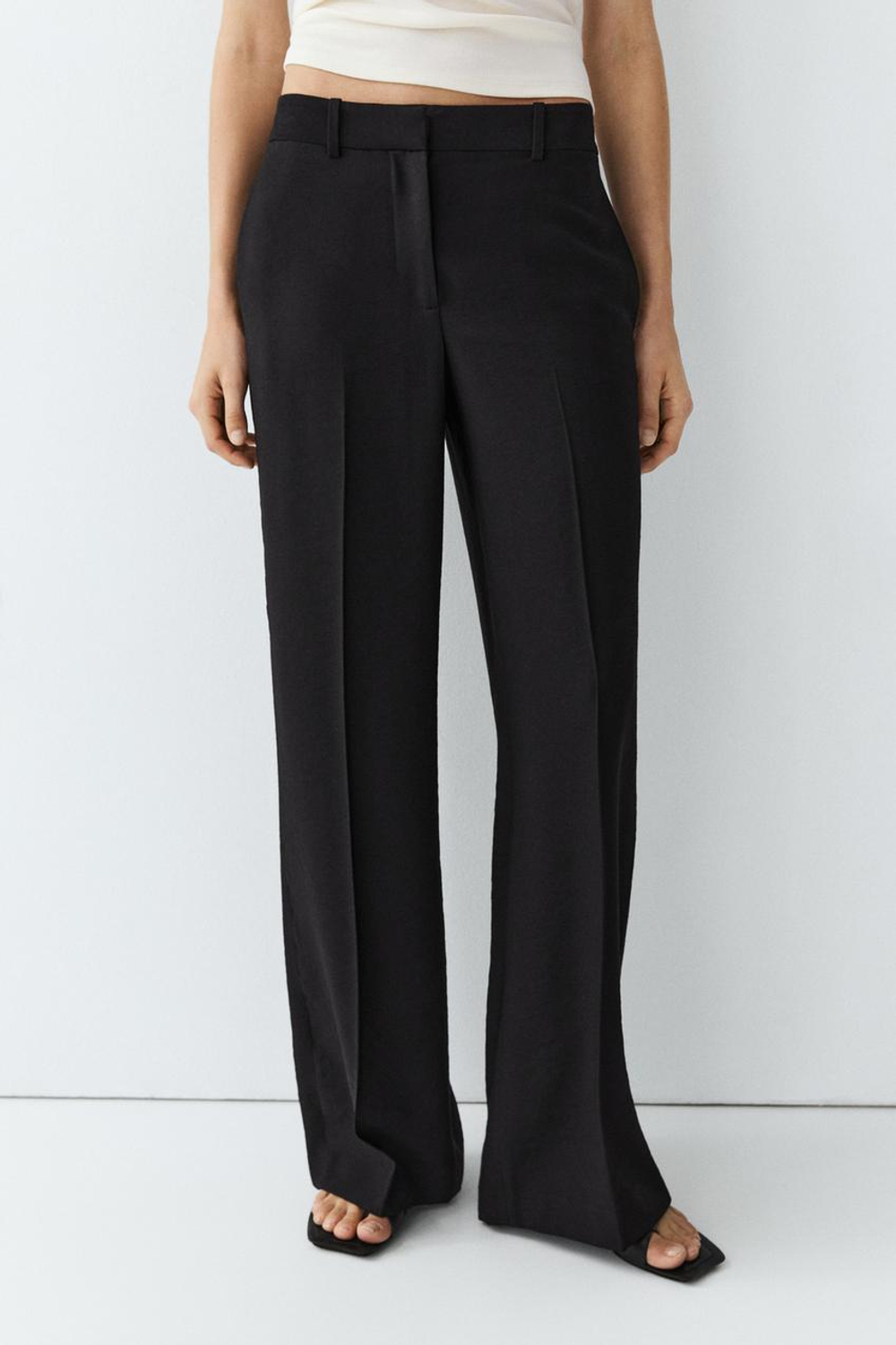 Massimo Dutti Свободные брюки прямого кроя, черный