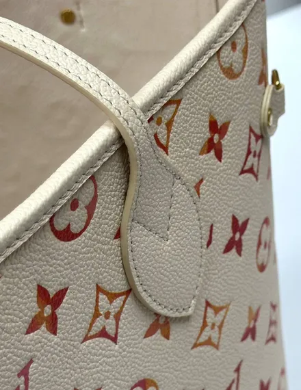 Сумка Louis Vuitton Neverfull MM кремовый/розовый