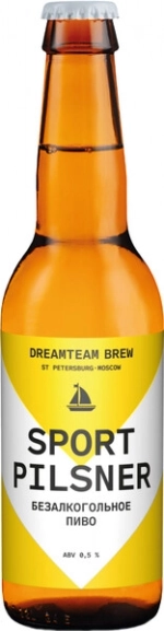 Пиво Дримтим Спорт Пилснер Безалкогольное / Dreamteam Sport Pilsner 0.33 - стекло