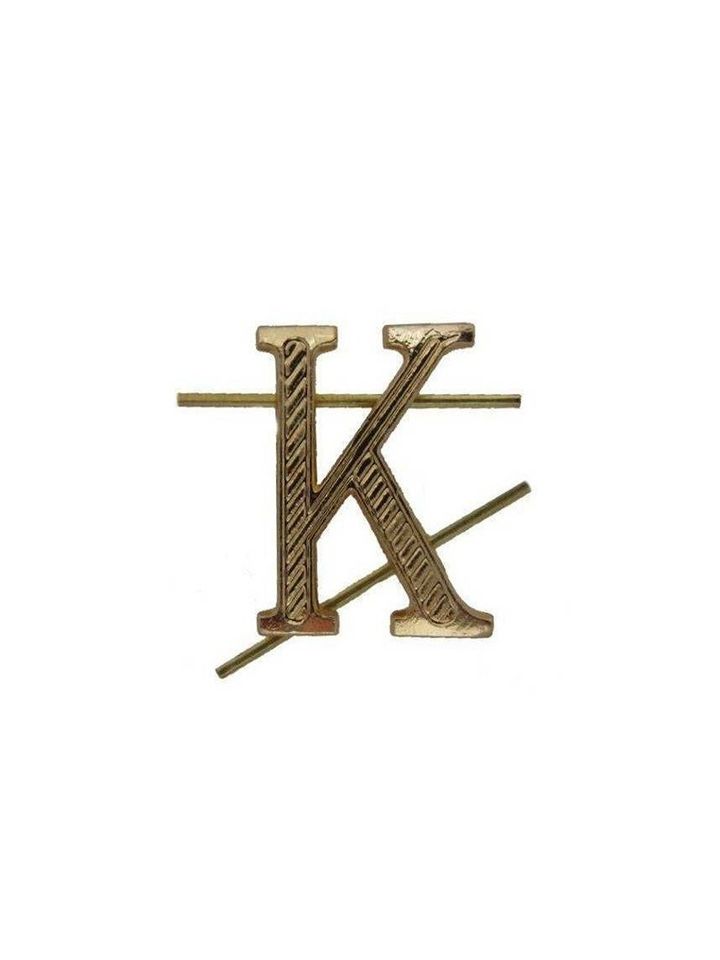 Буква К металлическая золотая