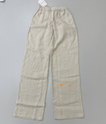 Дефект ткани. Брюки домашние из умягчённого льна 100%. Цвет айвори. Размер S. №4
