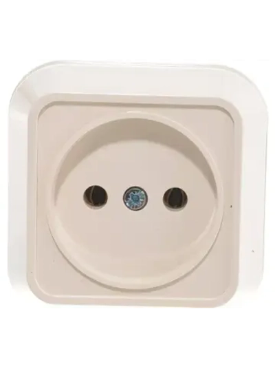 Розетка 1-мест наружная крем без заземления