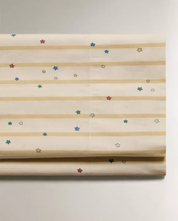 ZARA HOME ДЕТСКАЯ ПРОСТЫНЯ С ПРИНТОМ ЗВЕЗДЫ, РАЗНОЦВЕТНЫЙ