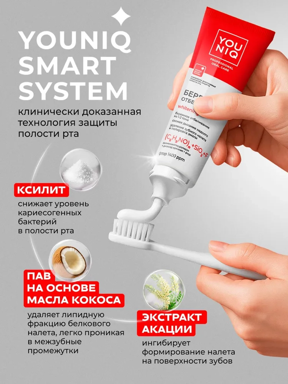 GRASS Зубная паста отбеливающая YOUNIQ, 100 гр