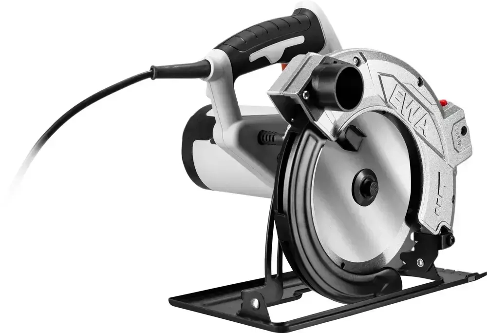 Циркулярная пила, EWA ПД 190Л, 2000 Вт, диск 190/20 мм, 5100 об/мин, зубьев 24, лазерный указатель. В комплекте: диск, направляющая