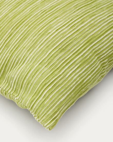 Чехол для подушки из жаккардовой ткани в зеленую полоску 45 x 45 см