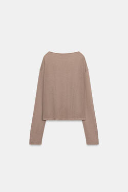 ZARA АЖУРНЫЙ СВИТЕР, ПЕСОЧНЫЙ