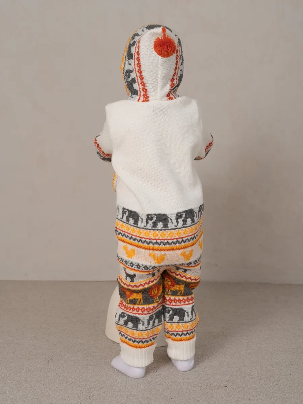 Вязаный комбинезон для новорожденных и малышей на молнии