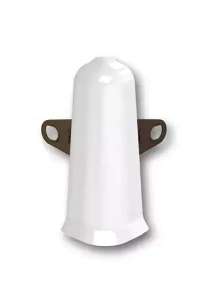 Наружный угол плинтуса IDEAL Деконика 100 мм, Белый глянцевый 001-Г (1 шт)