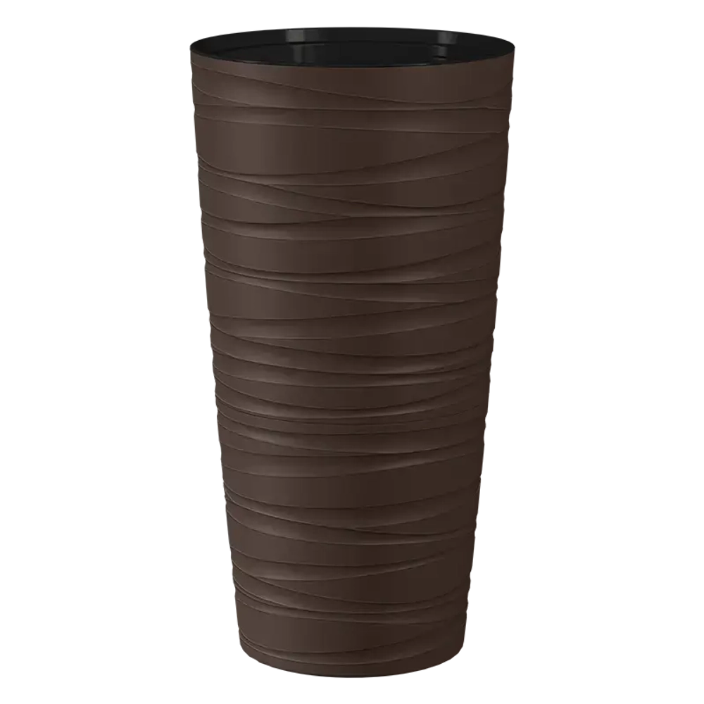 Кашпо для цветов пластиковое 15л d-30см «Модерн Максимум» Темно-коричневый