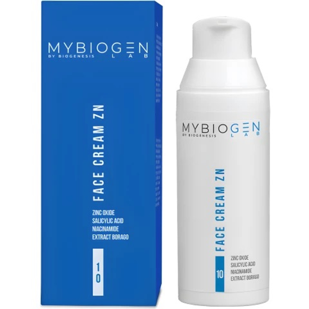 MYBIOGEN Крем для жирной и комбинированной кожи 10 ZN 50 мл | FACE CREAM 10 ZN