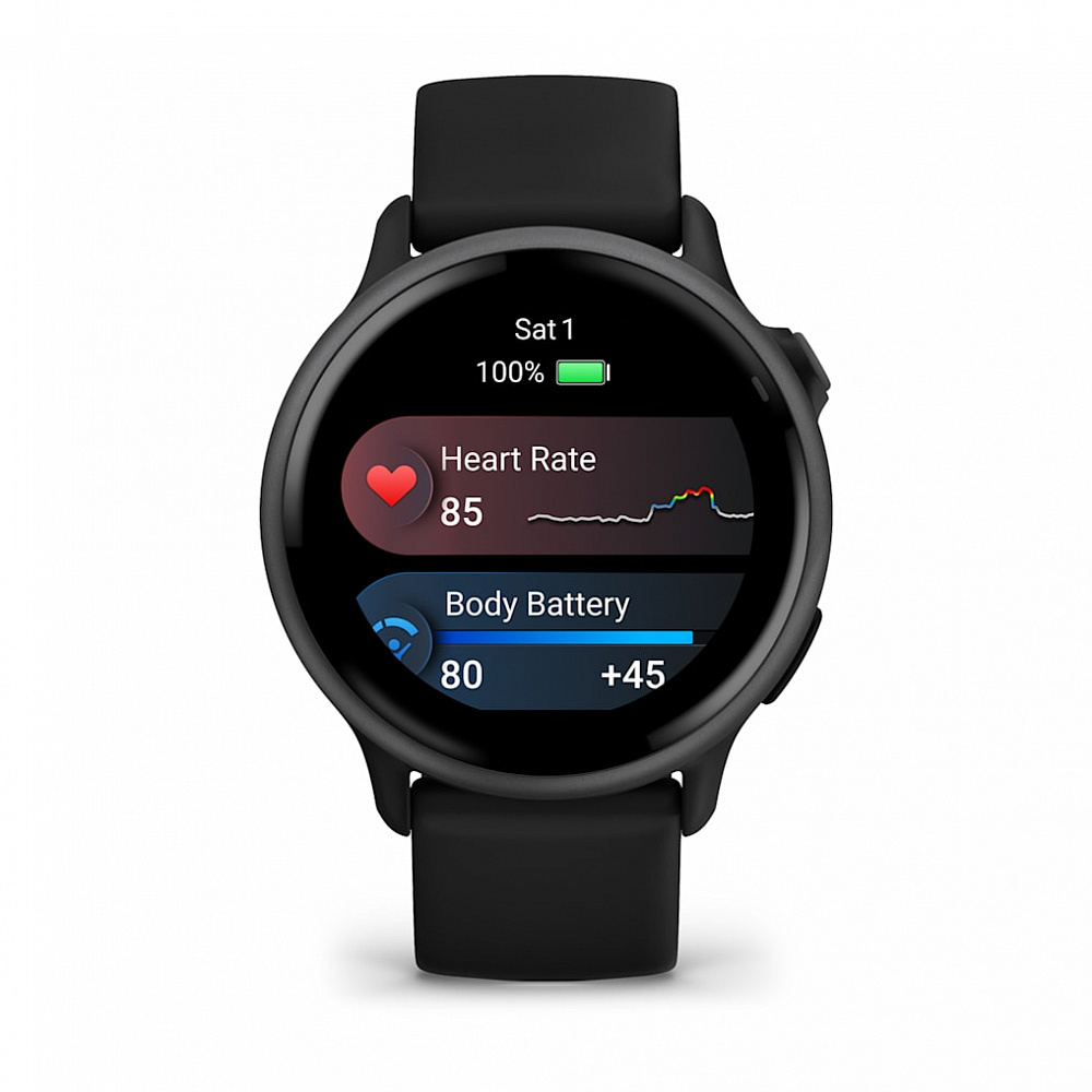 Умные часы Garmin Vivoactive 6 темно-серые с черным ремешком