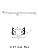 Шинопровод однофазный с питанием и заглушкой Crystal Lux CLT 0.11 01 L2000 BL