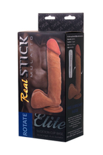 Ротационный фаллос на присоске Real Stick Mulatto (7 режимов, 16 см) (Цвет: коричневый)